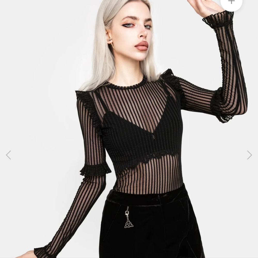 Disturbia Mourning Ruffle Top